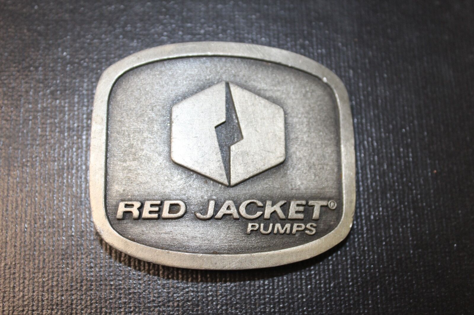 Vintage Distressed Red Jacket Pumps Belt Buckle 