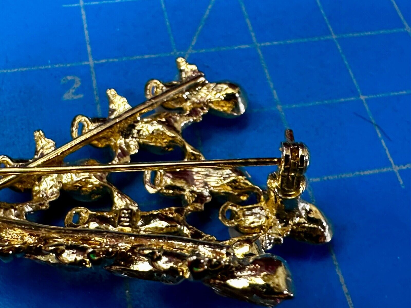Angel Christmas Tree with Faux Pearls Vtg. Gold Tone Brooch Pin by Ninna Ricci