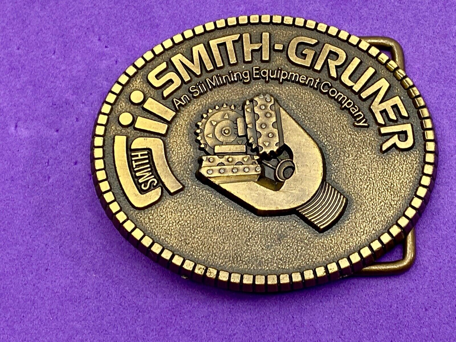 VINTAGE 1970s **SMITH-GRUNER SII MINING EQUIPMENT COMPANY** BELT BUCKLE