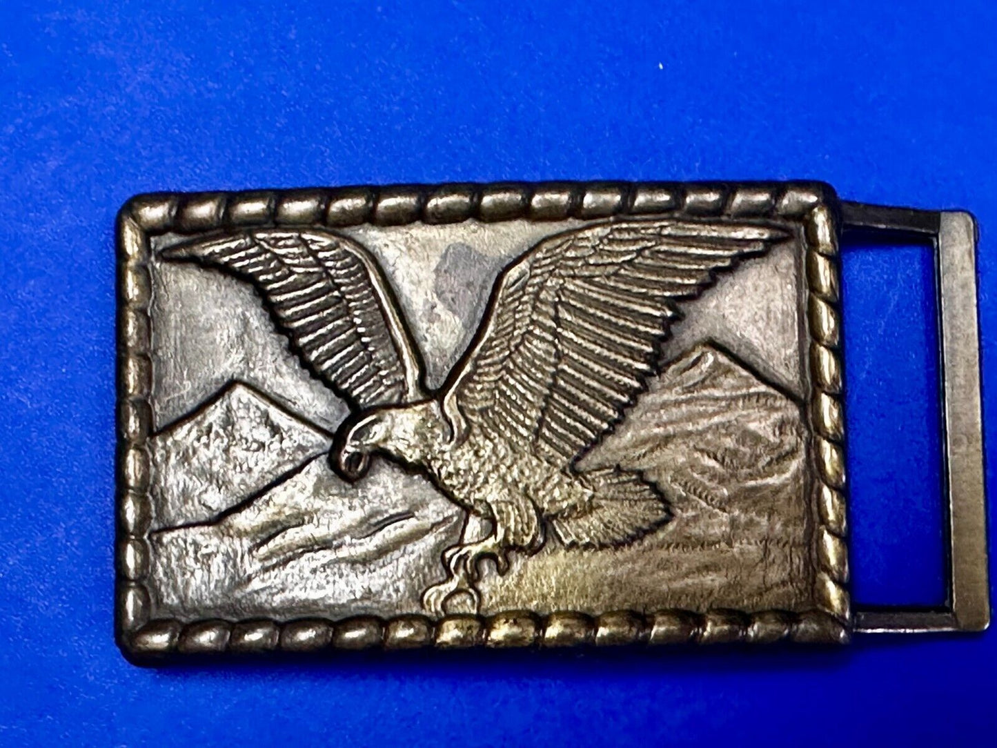 American Bald Eagle flying over majestic USA mountains Vintage Belt Buckle
