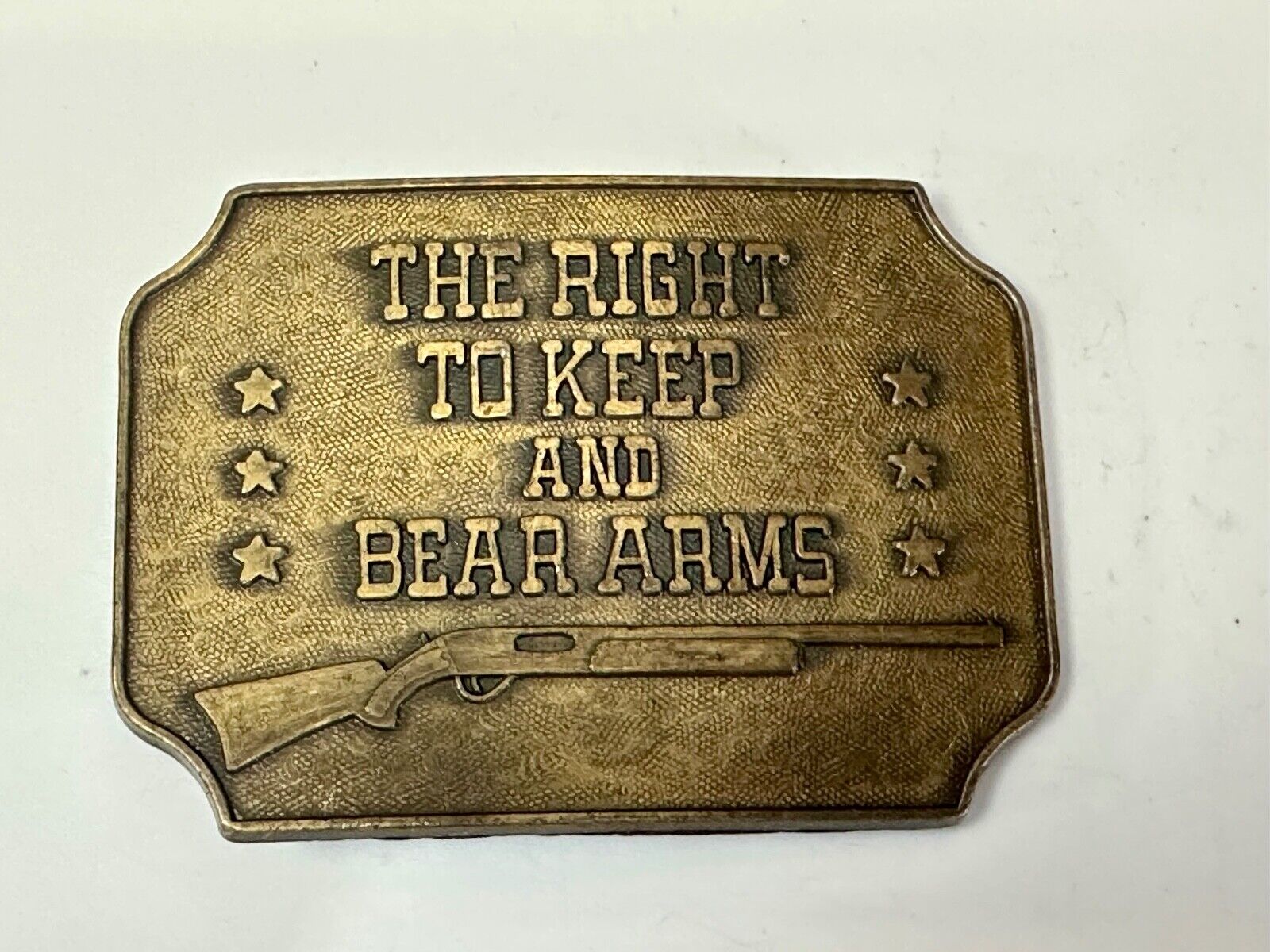 the right to keep and bear arms 2nd amendment gun rights vintage belt buckle