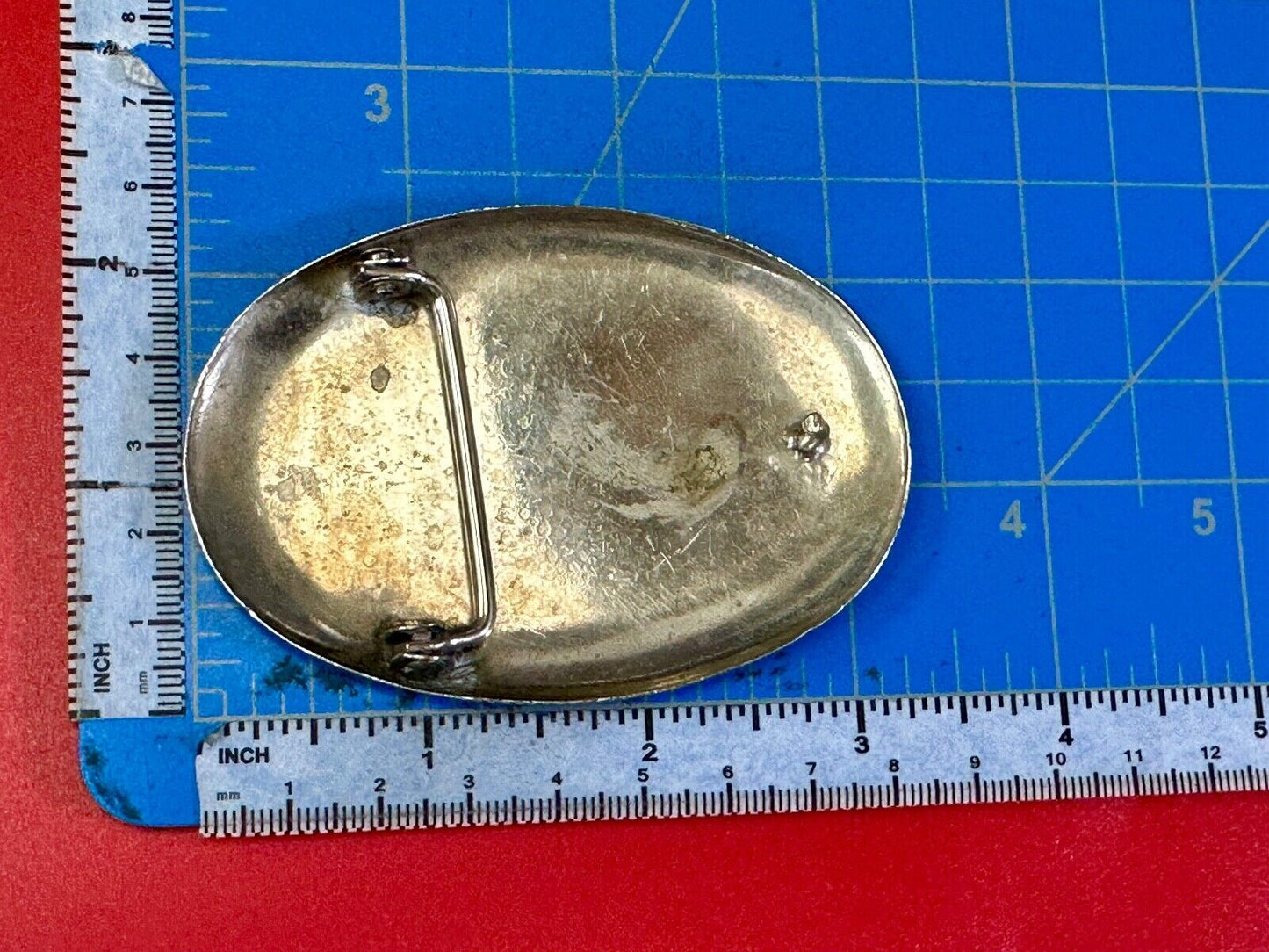 Flying Diving Hunting Patriotic EAGLE on Western two tone oval belt buckle