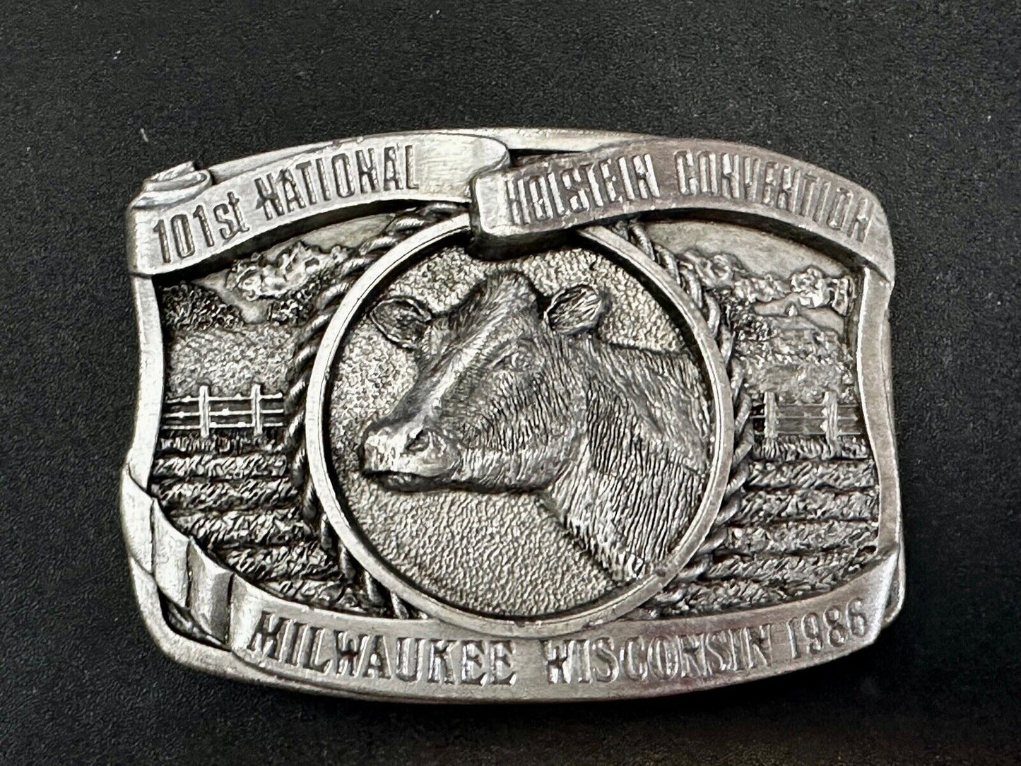 101st Holstein Convention The Dairy Shrine Milwaukee Wisconsin 1986 Belt Buckle