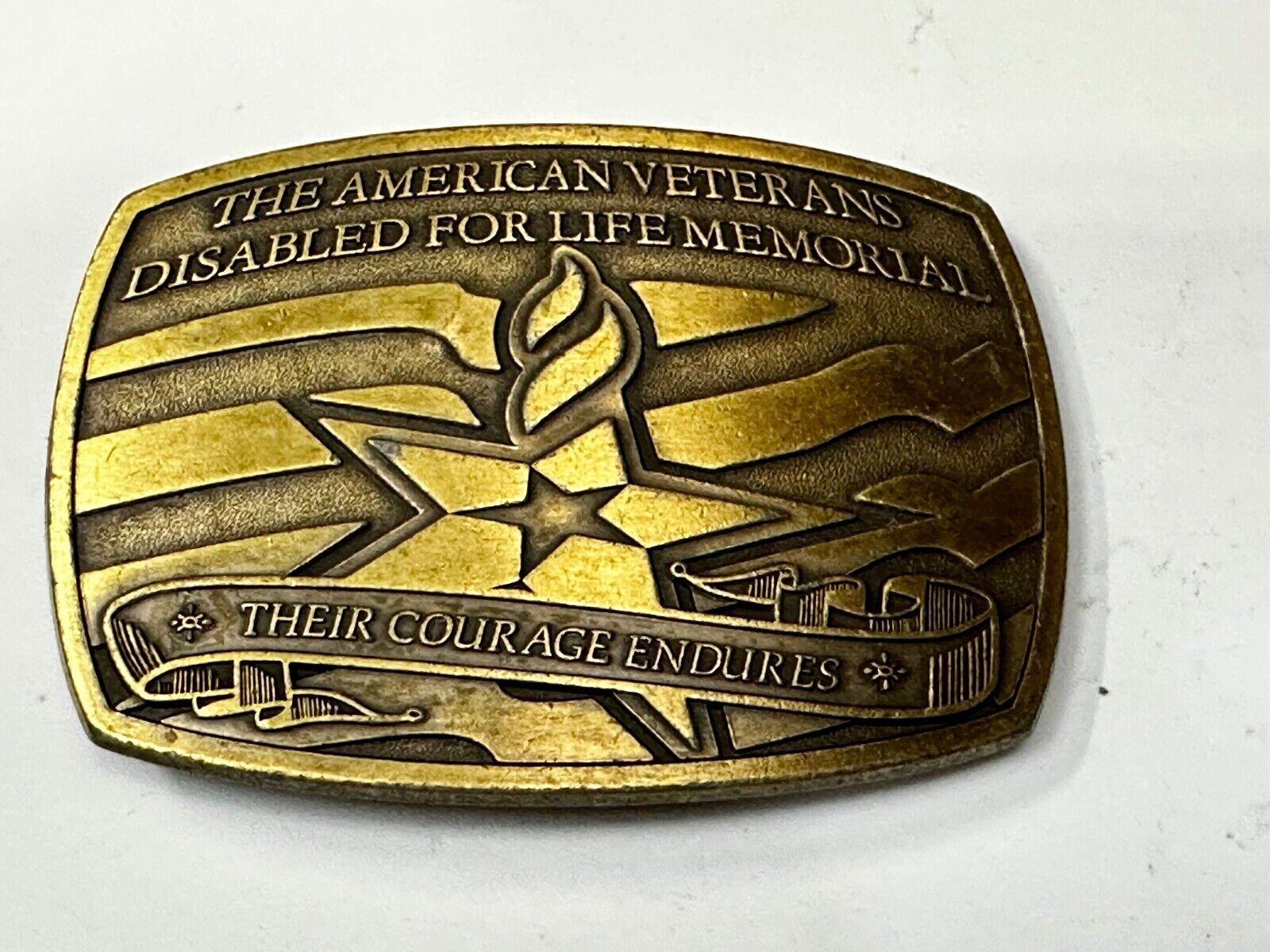 The American Veterans Disabled for life Memorial Commemorative Belt Buckle