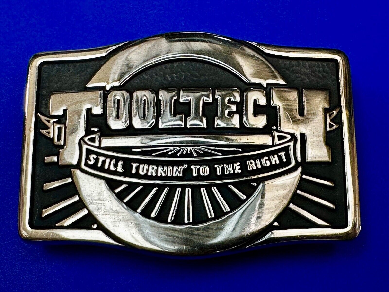 ToolTech Still Turning to the right Vtg. Anacortes Solid Brass 1984 Belt Buckle