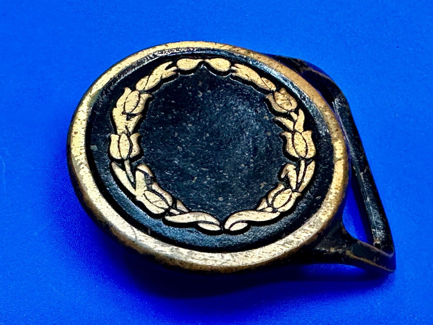 Valleau Studio Olive Branch Floral Theme  Saugatuck Michigan brass belt buckle