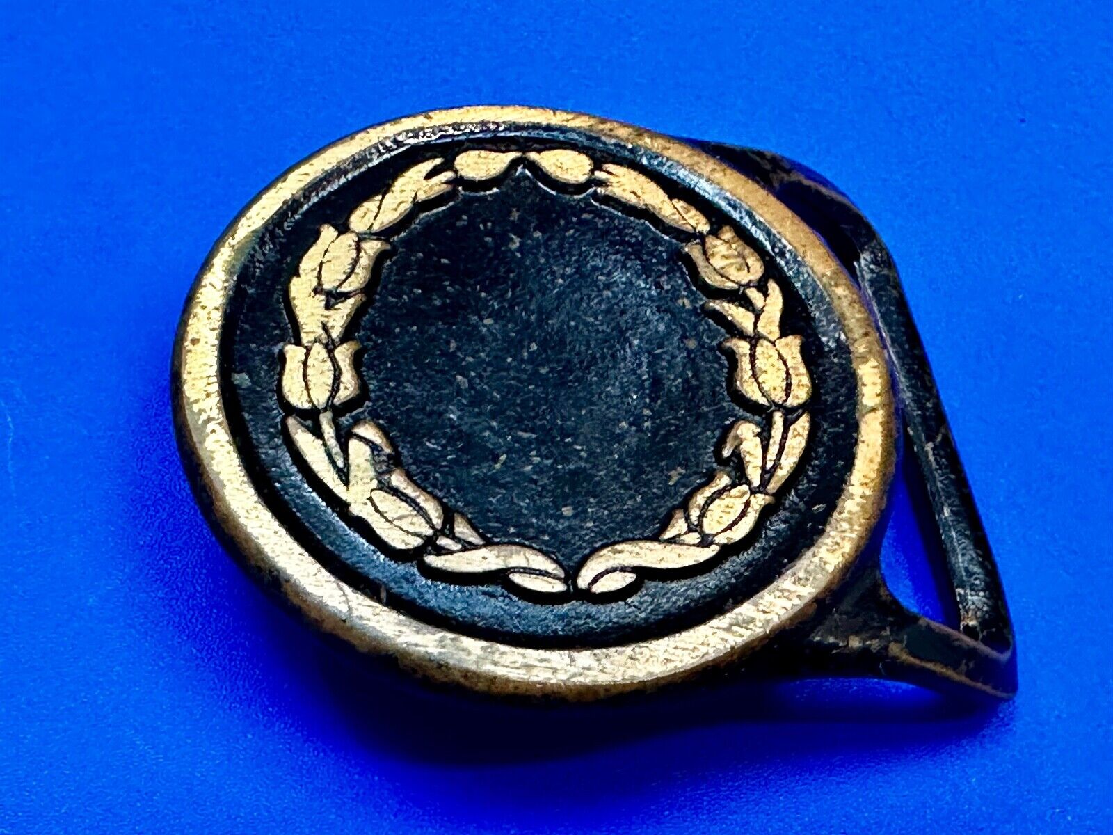 Valleau Studio Olive Branch Floral Theme  Saugatuck Michigan brass belt buckle