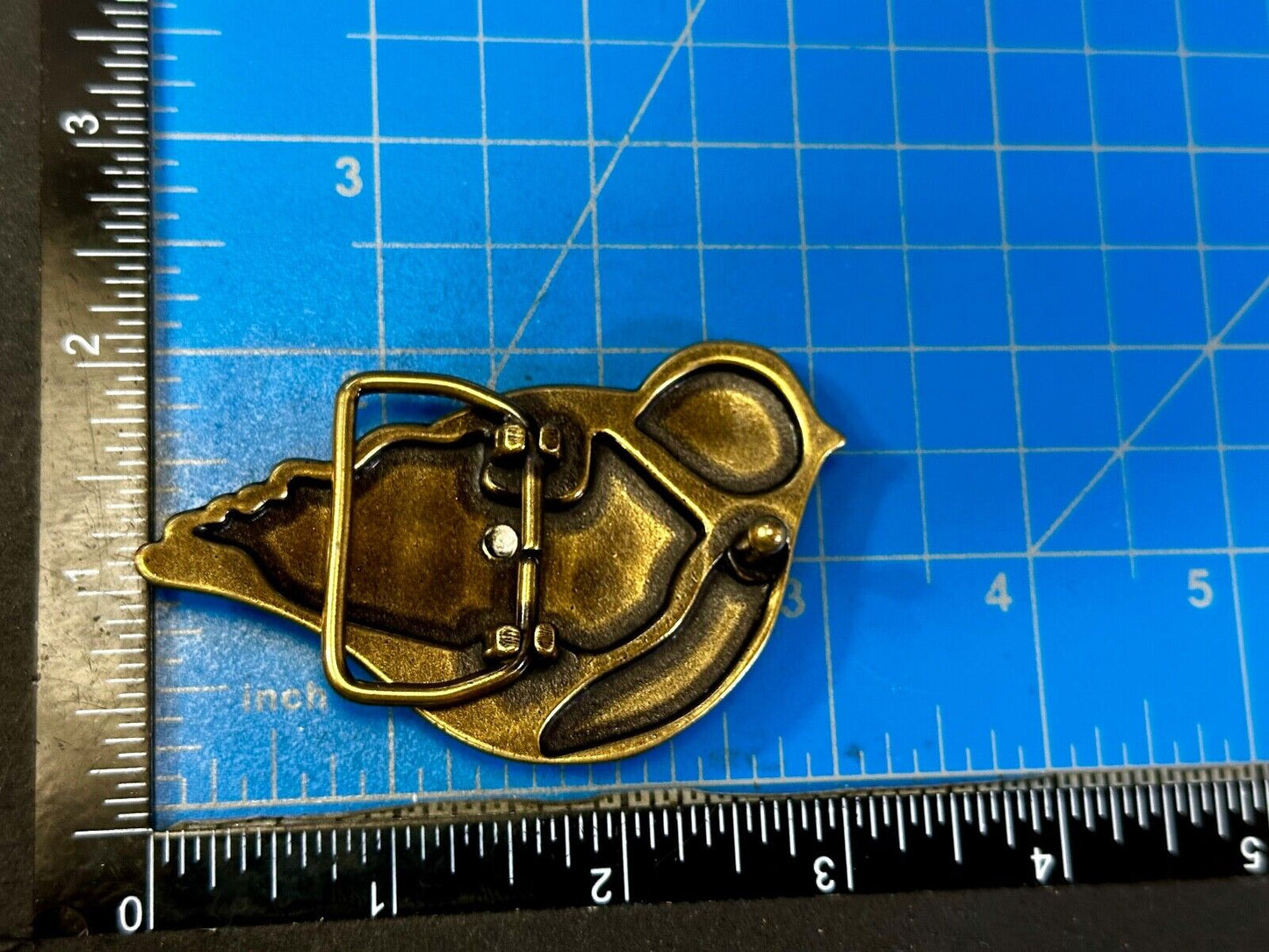 Bird Dove Shaped Cutout Figure Brass Tone Belt Buckle by Relic