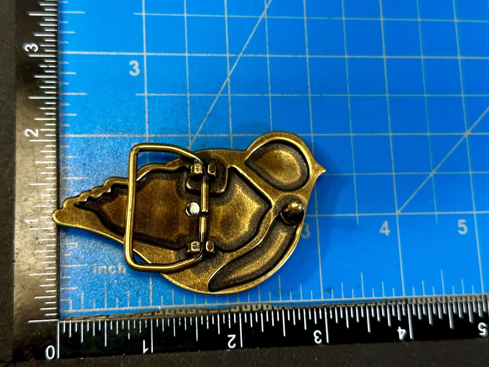Bird Dove Shaped Cutout Figure Brass Tone Belt Buckle by Relic