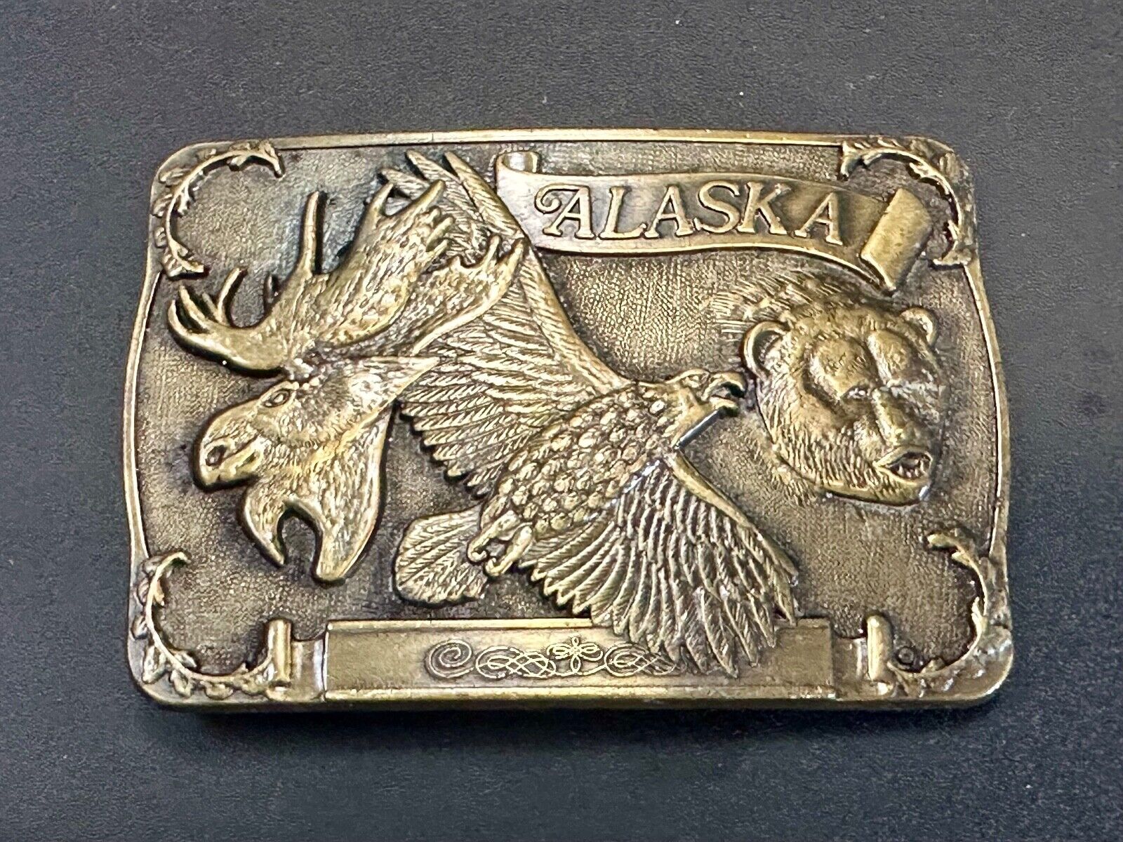Alaska the great land State Wildlife Commemorative belt buckle. by RJ