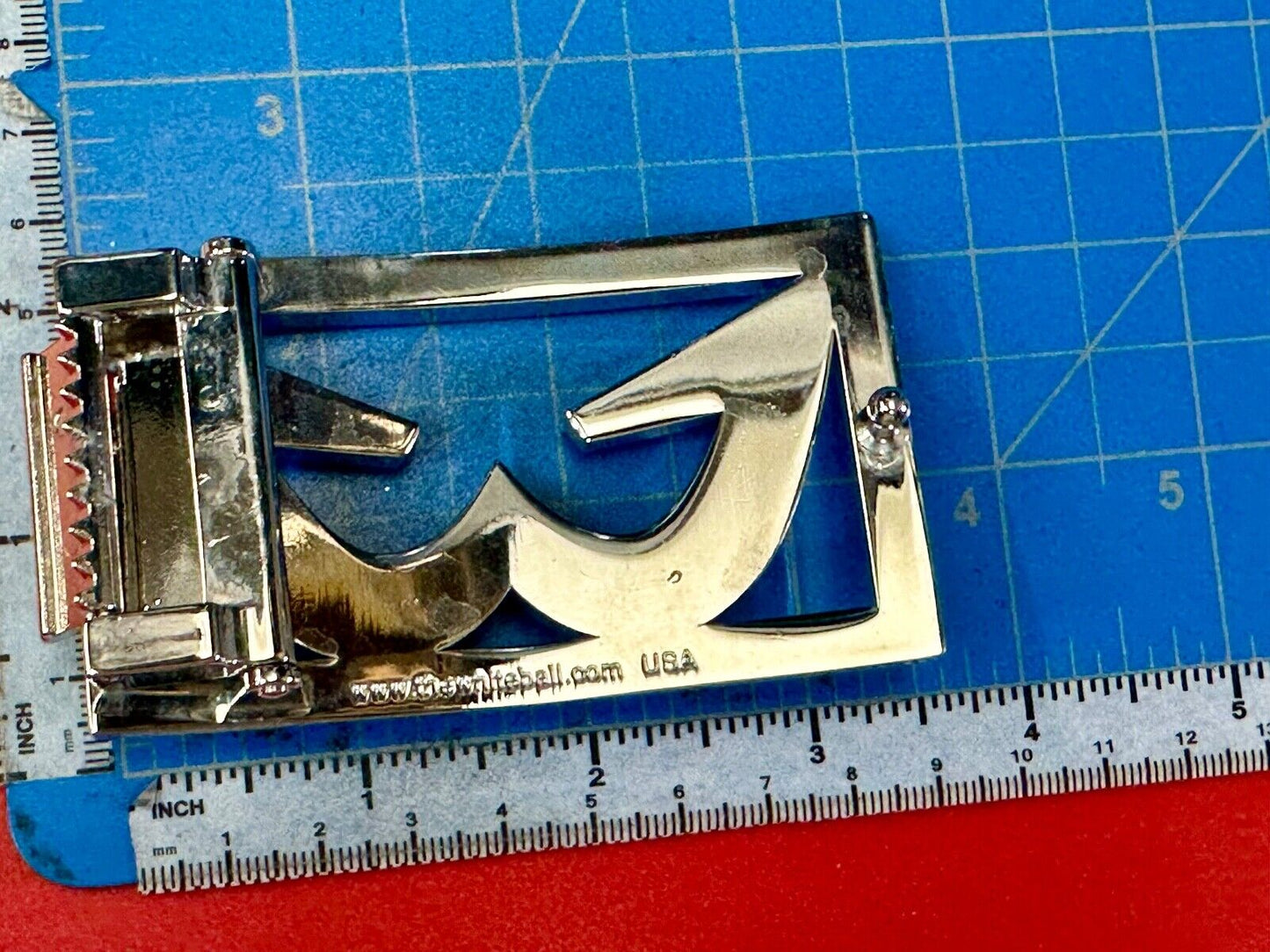 unique see through dual hook pattern silver color reflective belt buckle