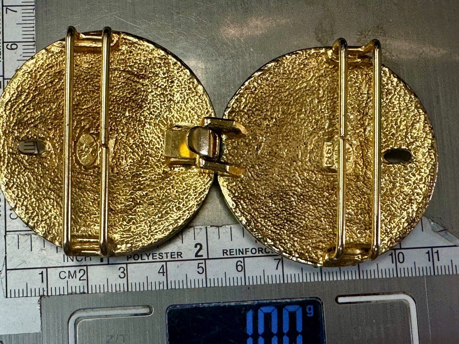 Two piece interconnecting Sand Dollars  vintage belt buckle by Mimi Di N