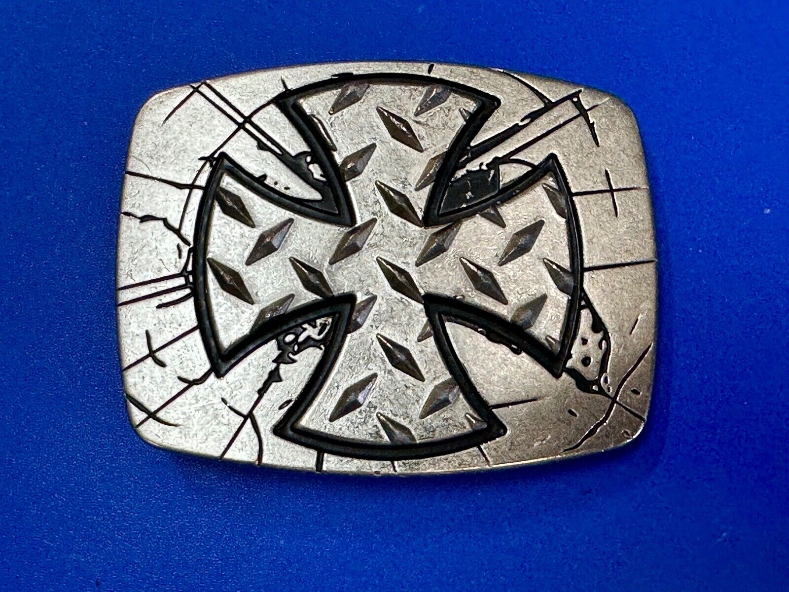 Unique Maltese Iron Cross silver & black color Chrome brand Belt Buckle