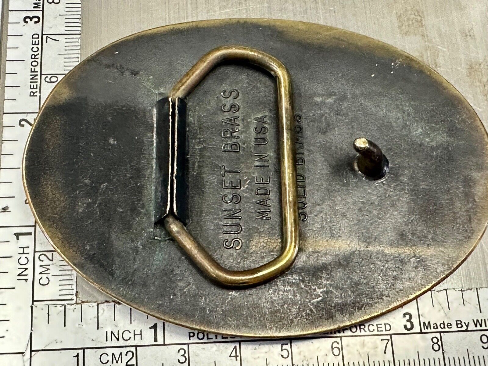 Trophy Award Style Standing HORSE Vintage belt buckle by Sunset brass