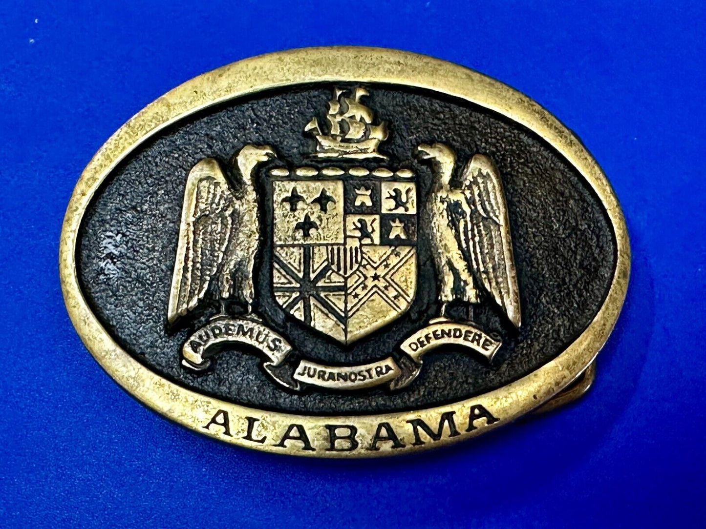 Alabama State Al Statehood Montgomery University Solid Brass 1978 Belt Buckle