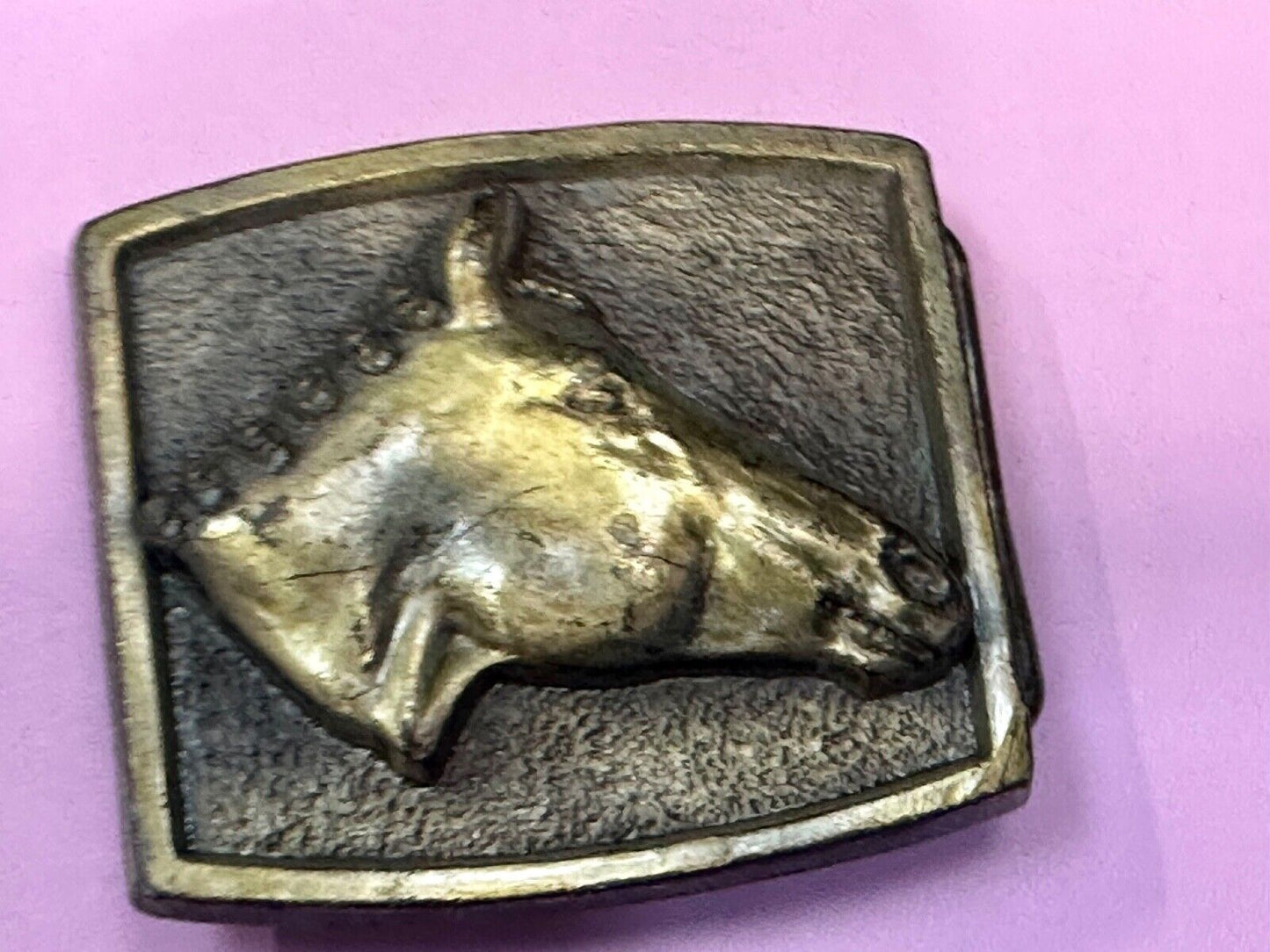 Artisan Raised Horse Lovers Bust Head Vintage Belt Buckle