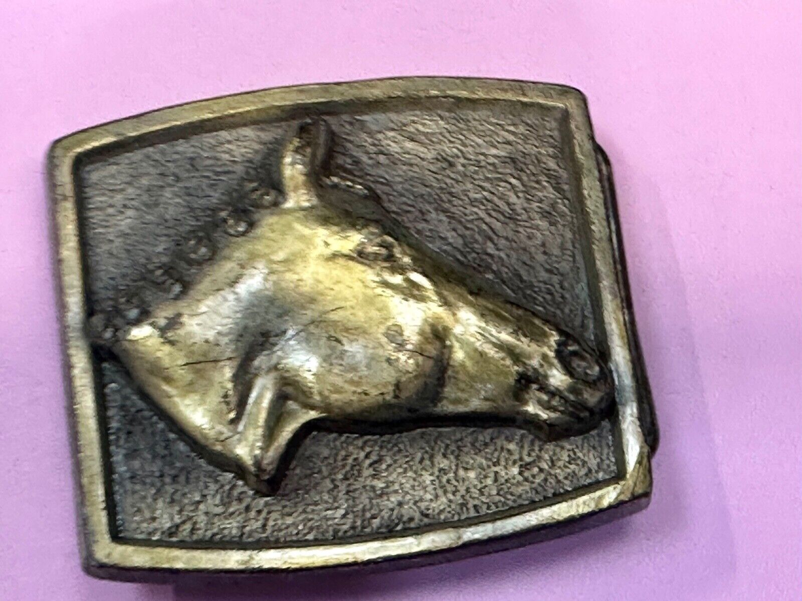 Artisan Raised Horse Lovers Bust Head Vintage Belt Buckle