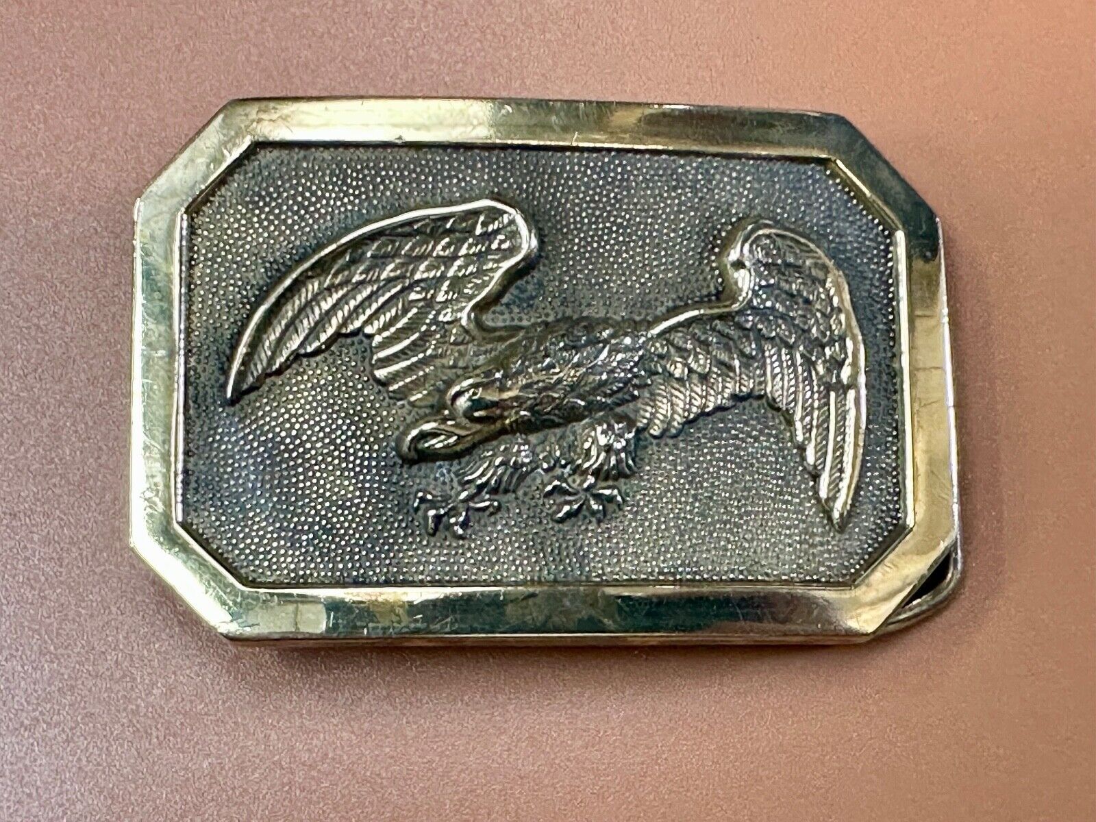 American Bald Eagle Patriotic USA 1978 solid brass belt buckle by Baron Buckles