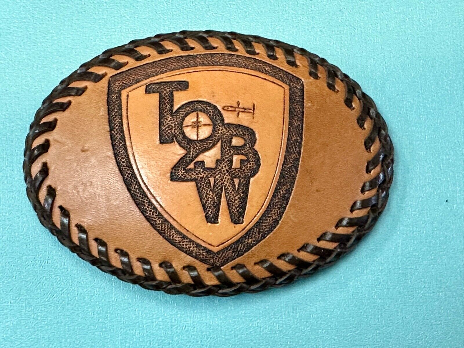 TOBW Vintage 1992 Handcrafted DEE #0009 Leather belt buckle