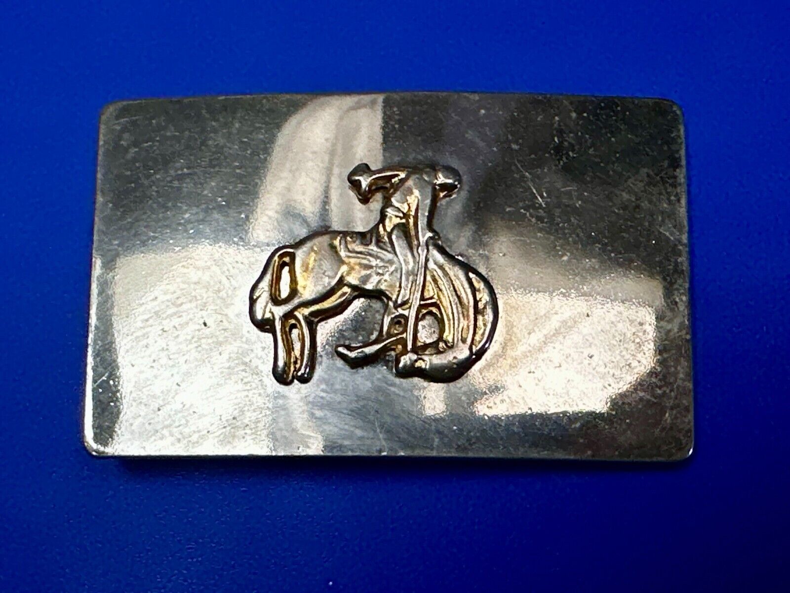 Vintage Cowboy Saddle Bronc Western Reflective Belt Buckle
