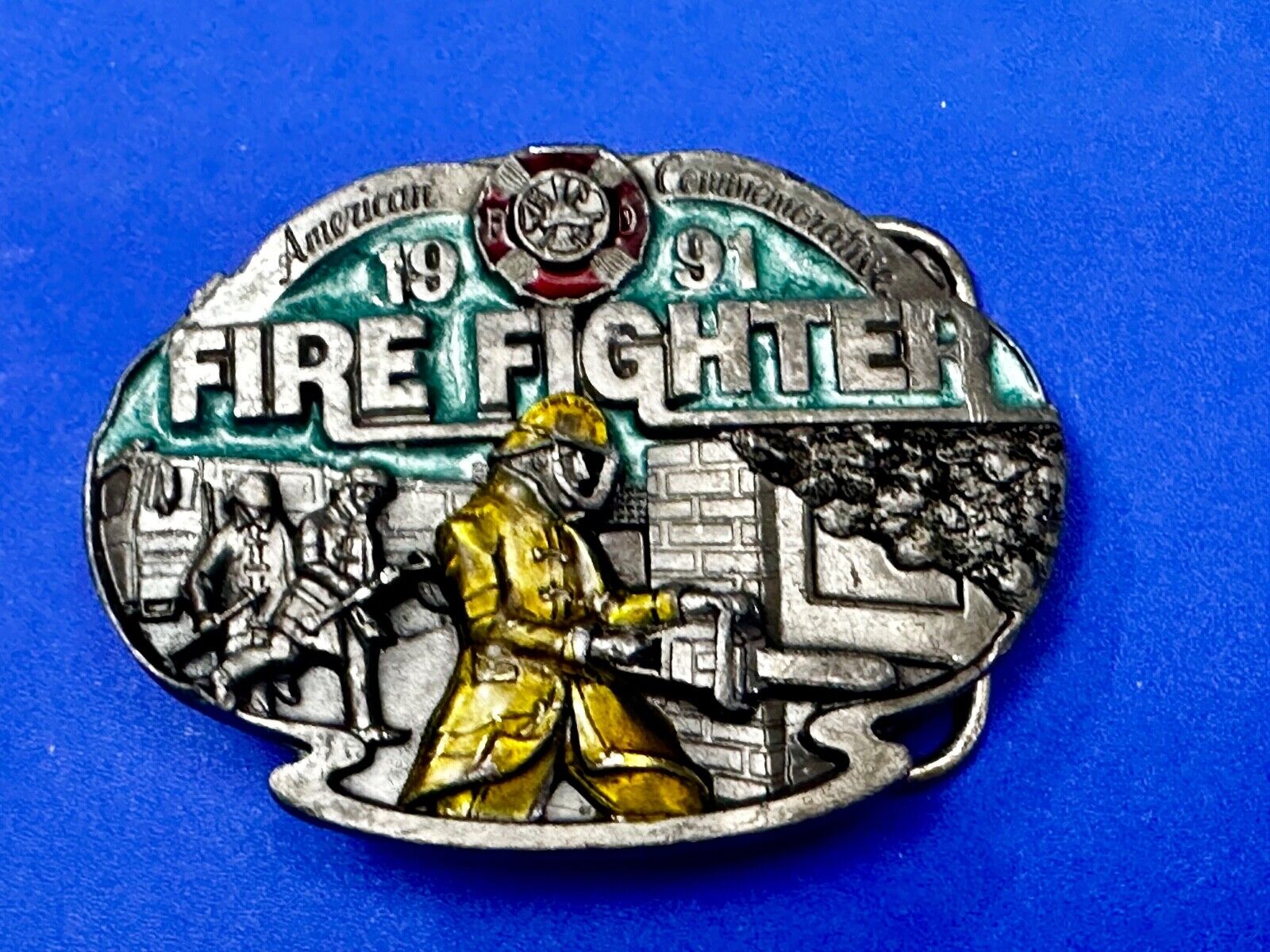 1981 Fire Fighter Commemorative Collection Vintage Arroyo Grande Belt Buckle