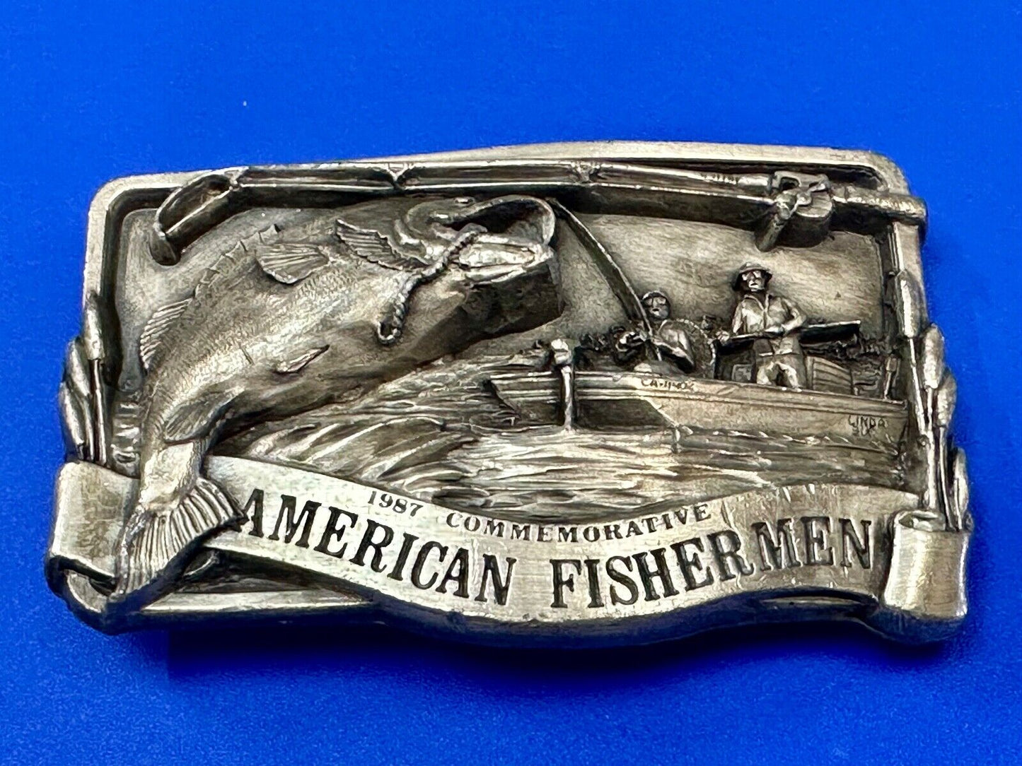 American Fisherman Vintage 1987 Commemorative Arroyo Grande Belt Buckle