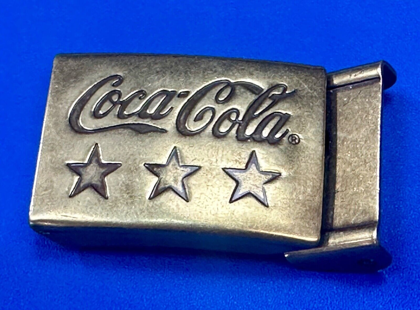 Three Stars - COCA-COLA SODA POP COLLECTORS VINTAGE BRASS TONE BELT BUCKLE