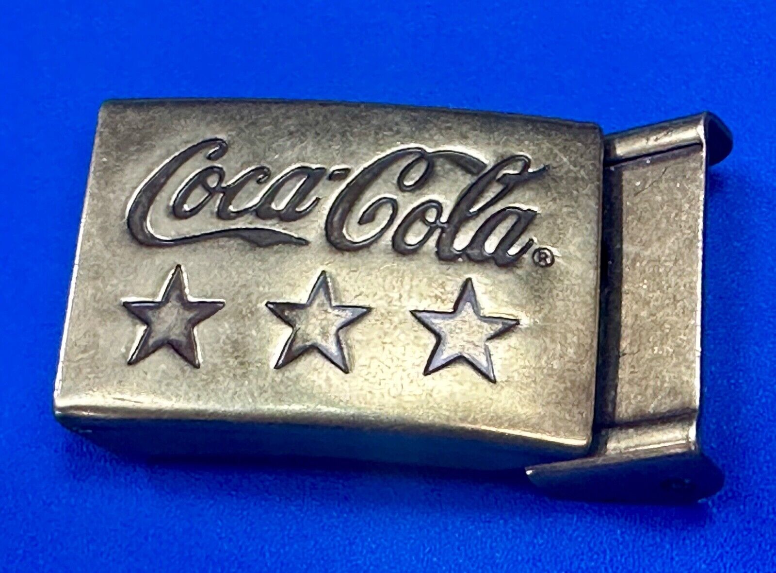 Three Stars - COCA-COLA SODA POP COLLECTORS VINTAGE BRASS TONE BELT BUCKLE
