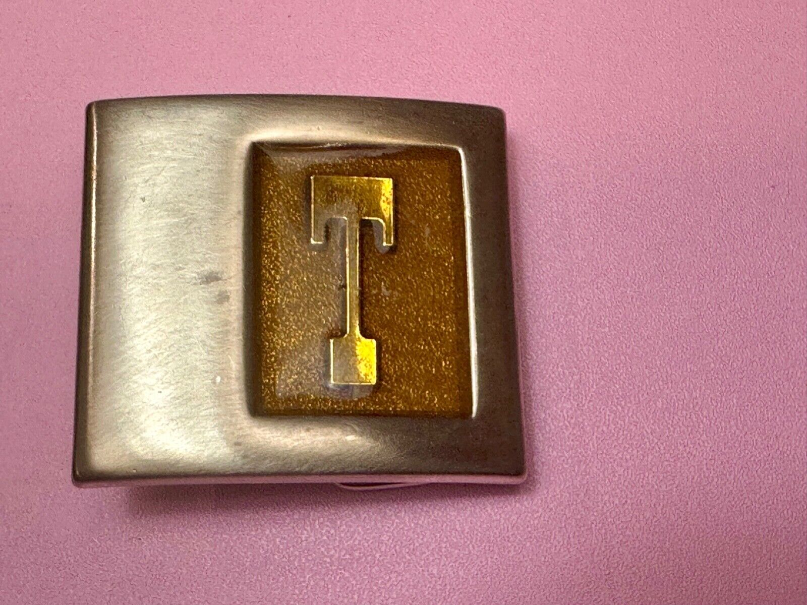 Vintage  Lee N.Y. U.S.A. belt buckle Initial letter" T " accessory monogram