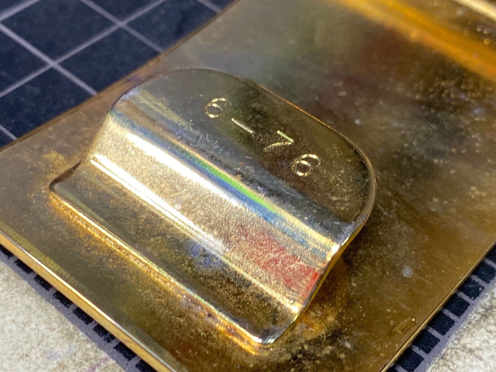 6-76 - USMC US Marines Military Open Face Smooth brass belt buckle