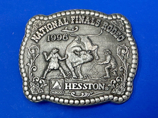 1996  NFR Rodeo Finals Steer Wrestling Cowboy Adult size belt buckle