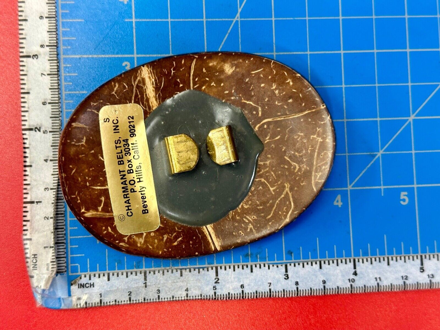 80s Charmant Beverly Hills Different Abstract Cracked Shell Style belt buckle