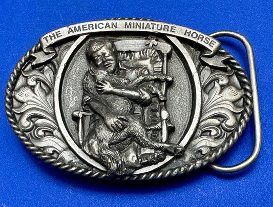 The American mini miniature horse commemorative belt buckle Love You can Hold!