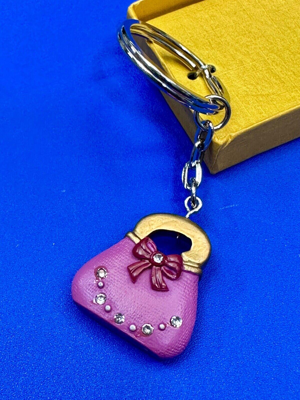 Adorable Jeweled Purple color Purse Fashioncraft Keychain - Key Ring Chain