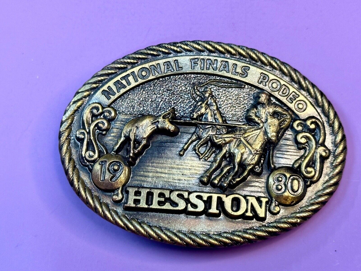 1980 Hesston National Finals Rodeo NFR Limited Edition Collectors Belt Buckle