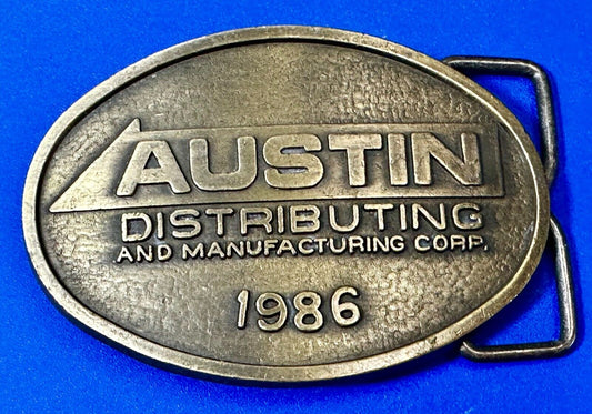 Austin Distributing and Manufacturing Corporation Vintage 1986 Belt Buckle by RJ