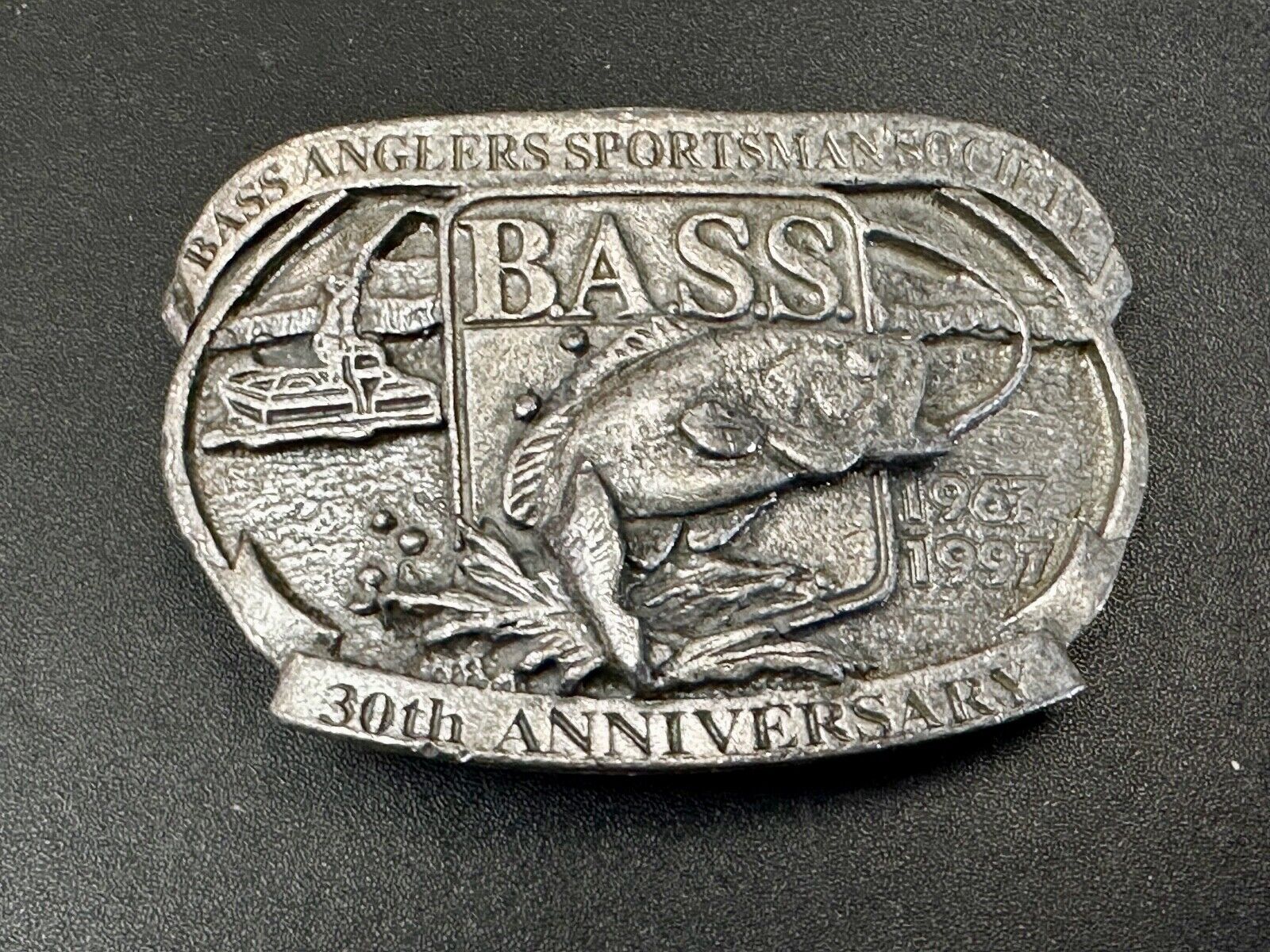 BASS 30th Anniversary Belt Buckle Bass Anglers Sportsman Society  - 1997