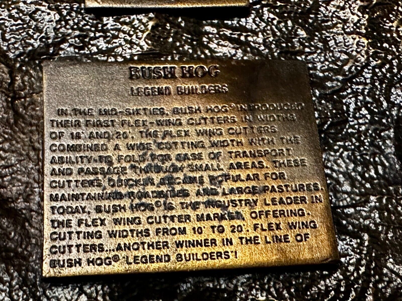 1993 Bush Hog The Legend Agriculture Machine Co. Commemorative Belt Buckle