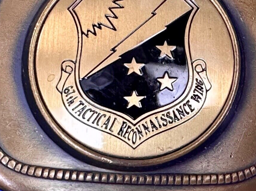 67th Tactical Reconnaissance Wing Dress Belt Buckle USAF Lux Ex Tenebris