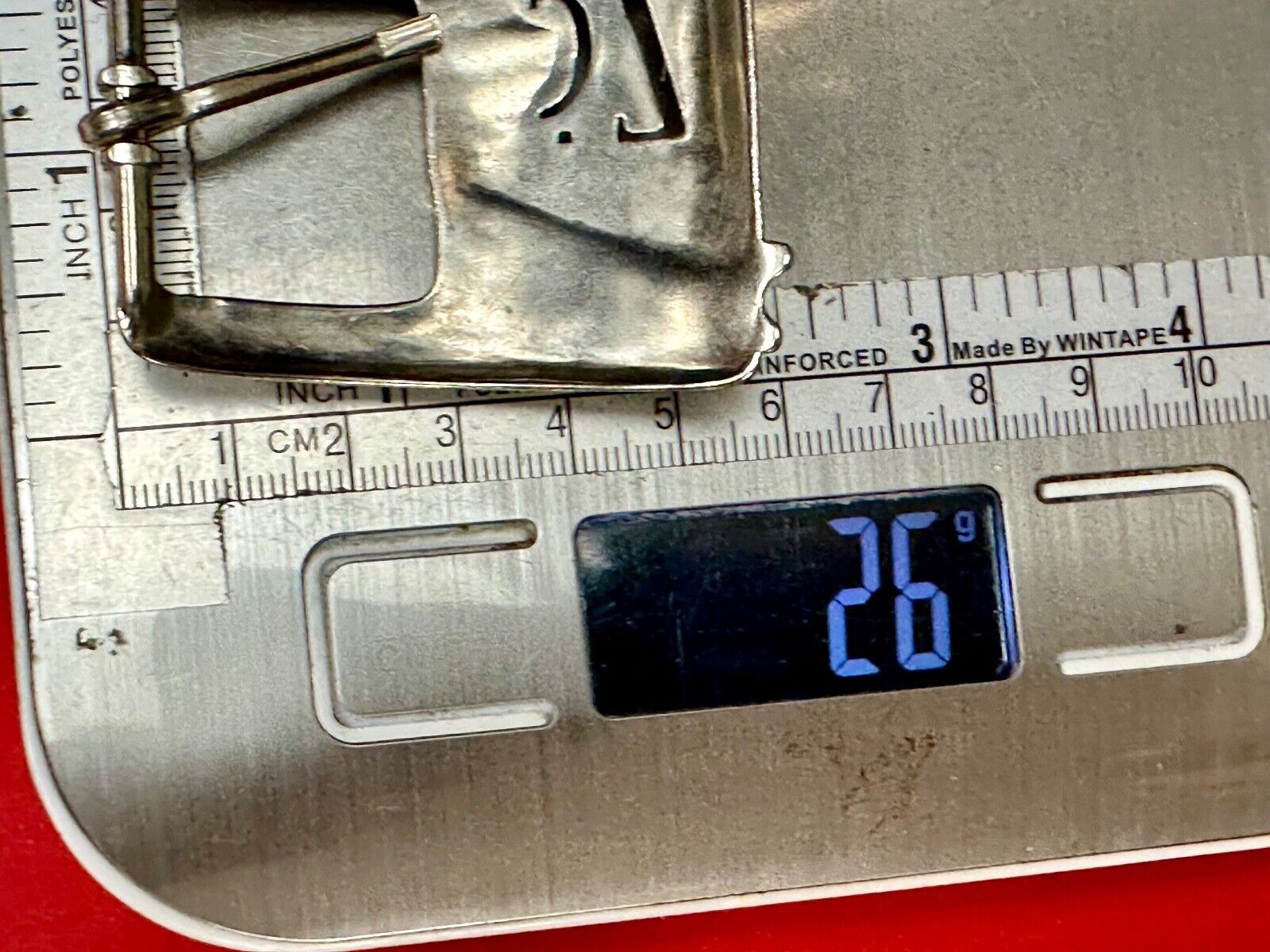 Vintage Letters Initials SZ silver tone cutout belt buckle