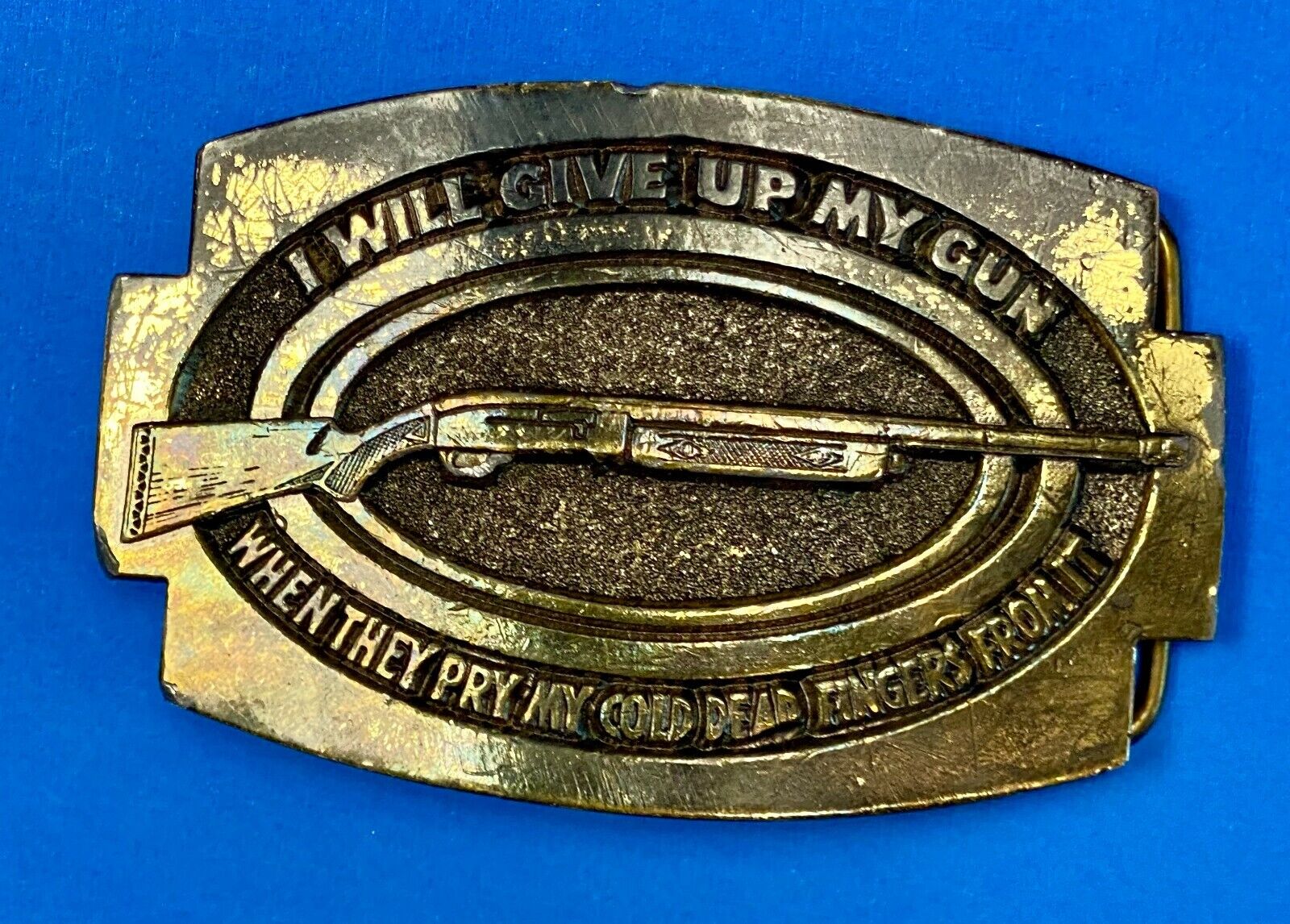 1979 - I Will Give Up My Gun When They Pry It Cold Dead Fingers Belt Buckle