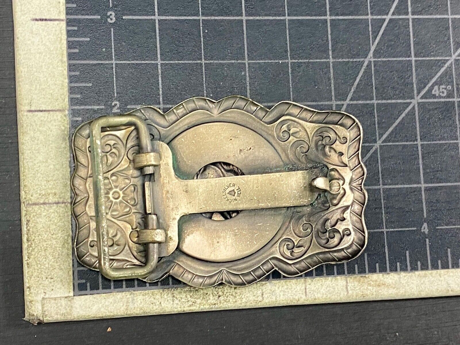 Vintage Horse Head - Horseshoe Nickel Silver Belt Buckle By Bell Trading Co