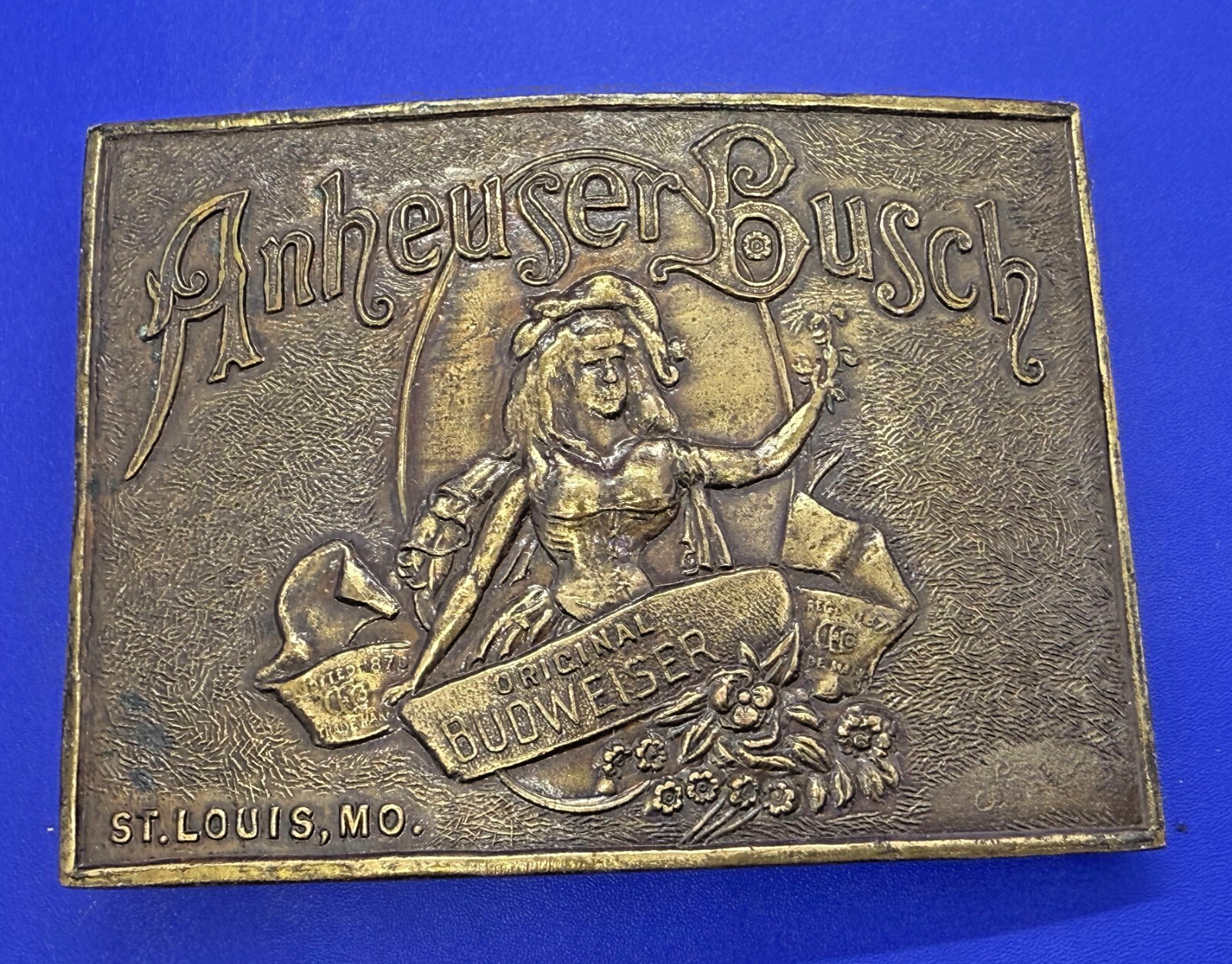 Anheuser Busch Original Budweiser St. Louis Mo. Promo Belt Buckle Bergamot B-168
