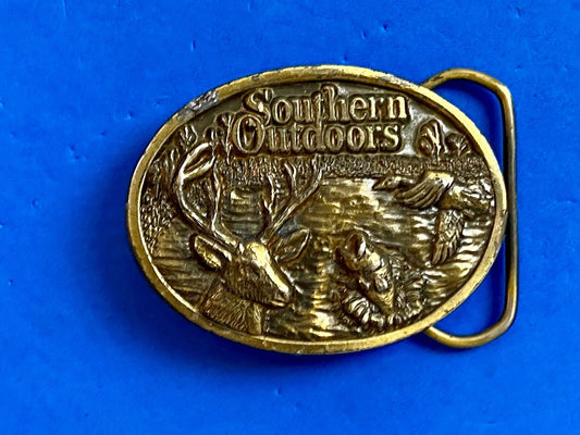 Vintage 1980's  Southern Outdoor Magazine LIMITED Belt Buckle - Made in USA