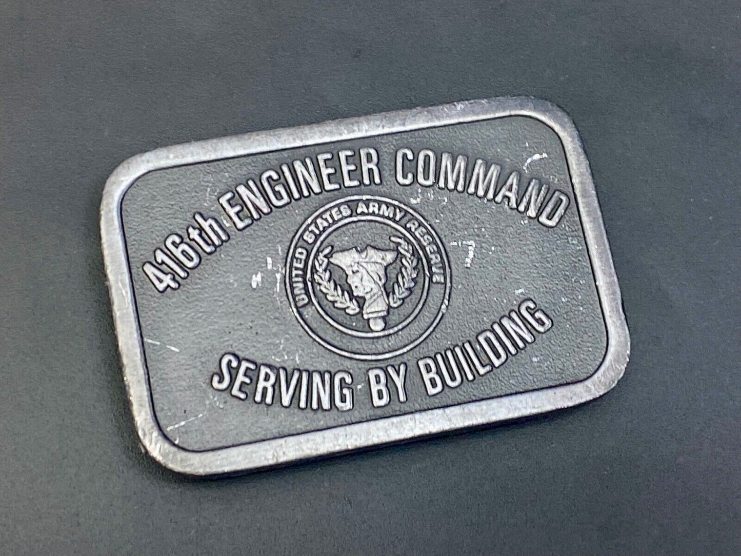 United States Army Reserve 416th Engineer Command belt buckle serving by command