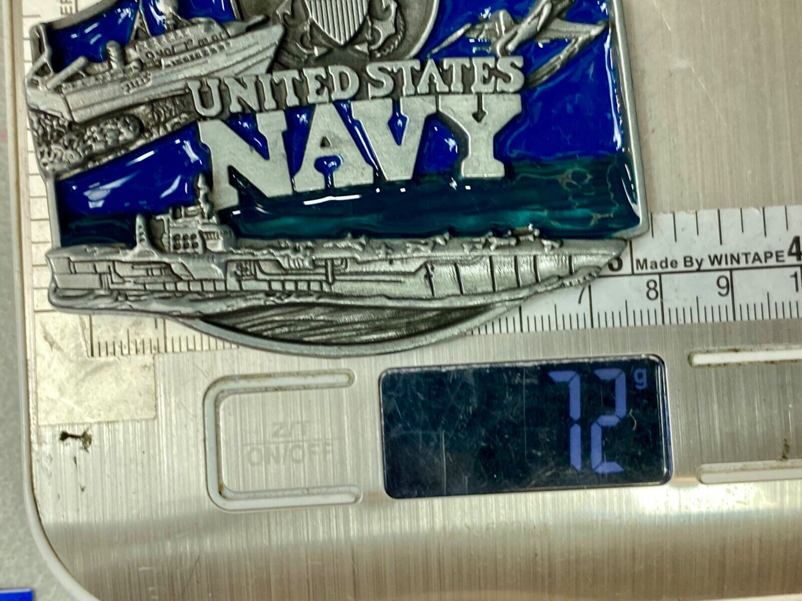United States Navy American Battleship Anchor Raised belt buckle