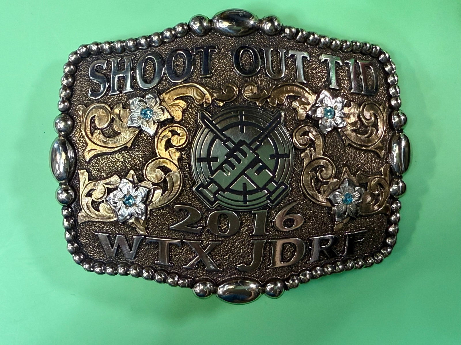 2016 WTX JDRF Budweiser Shootout NASCAR Trophy Molly's Custom Silver Belt Buckle