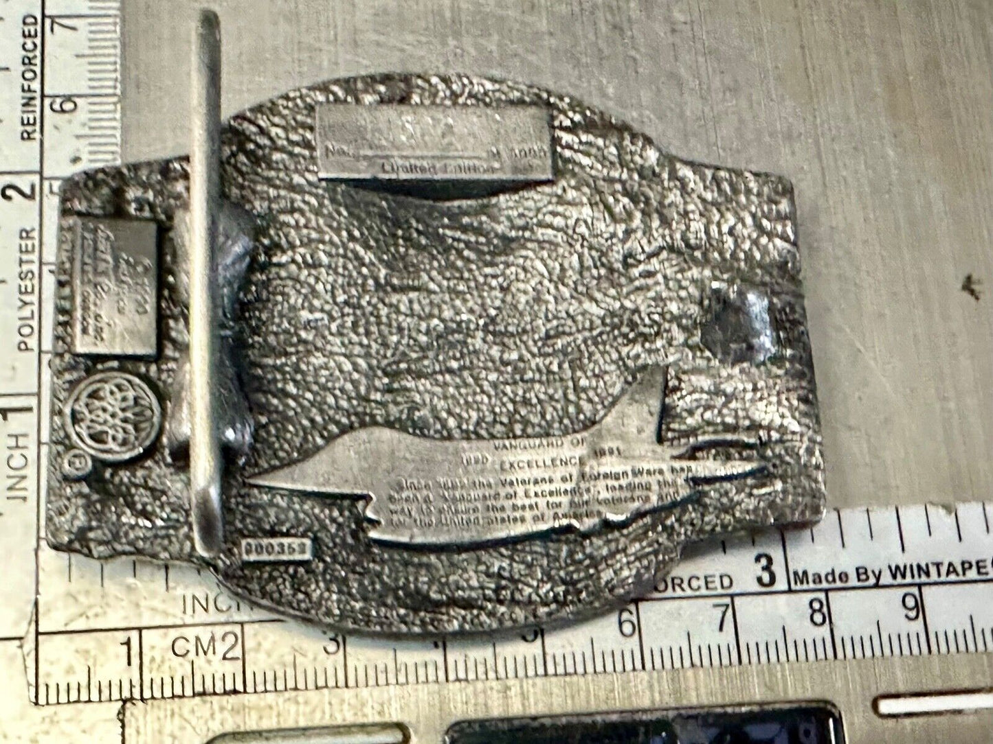 VFW Foreign Wars Veterans Vtg. Vanguard Excellence Award Siskiyou Belt Buckle