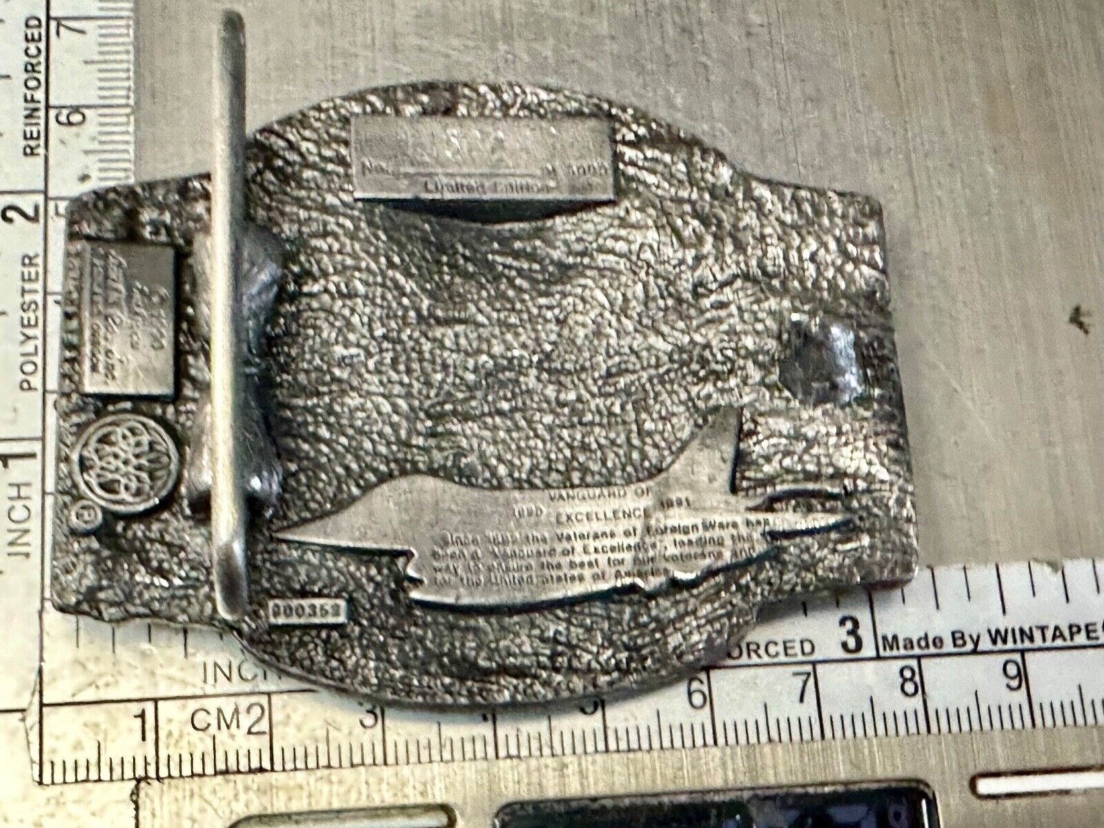 VFW Foreign Wars Veterans Vtg. Vanguard Excellence Award Siskiyou Belt Buckle