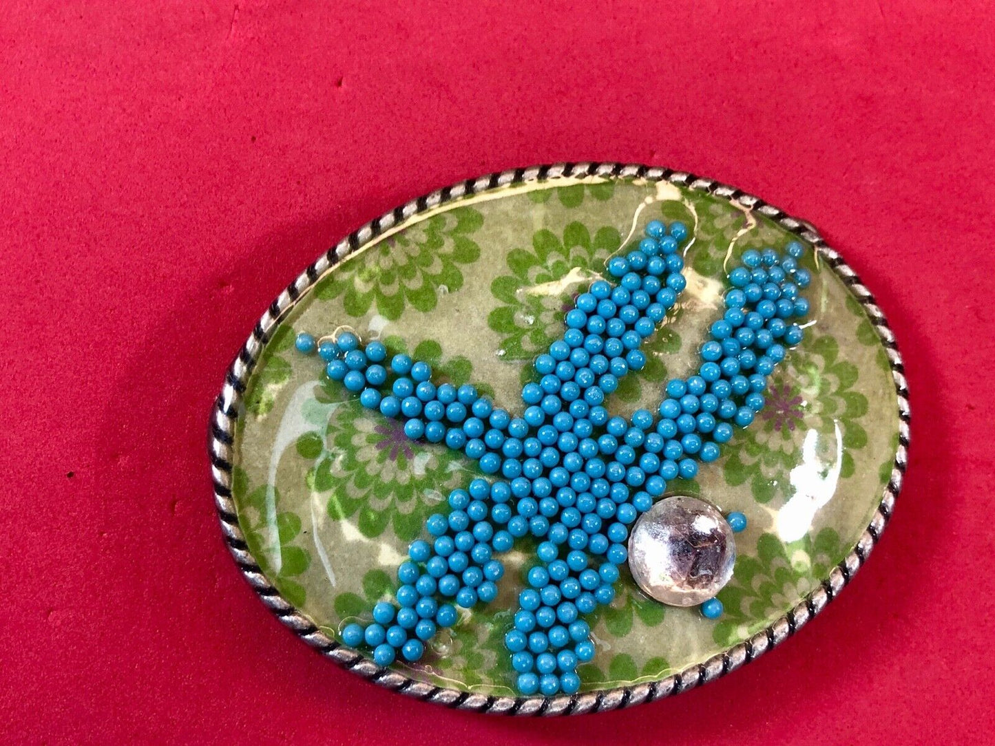 Unique IVAN belt buckle - Stone Art Artisan pattern design 